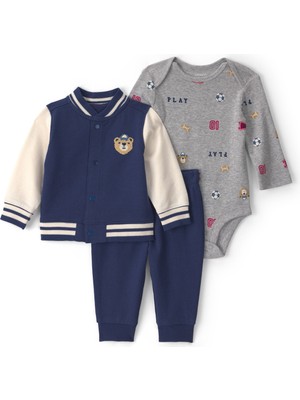 Carter's Erkek Bebek 3lü Hırkalı Set 3 Ay-24 Ay Lacivert