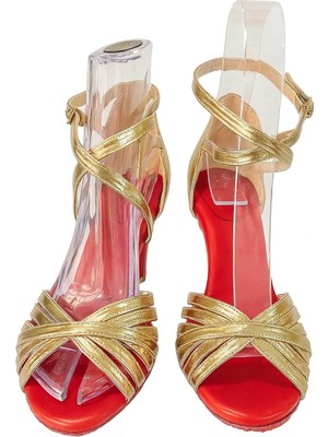 Bitangosu 7 Bantlı Yeni Model Salsa Baçata Latin Dansları 6 cm Kadeh Topuklu Dans ve Salon Ayakkabısı Rose (Eu