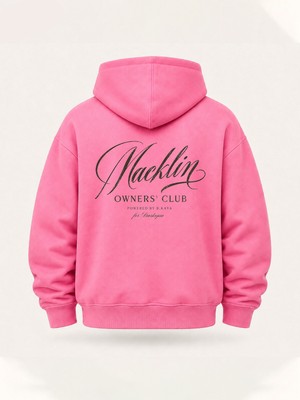 Macklin Unısex Kadın Erkek Oversize Owners Club Tasarım Baskılı Kapüşonlu Sweatshirt Hoodie