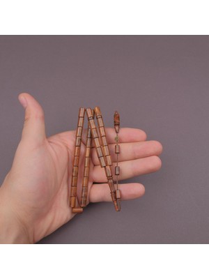 Lapisdo Yılan Ağacı Usta Işi Imzalı Kesme Kesim 6.5X10.5MM Tesbih