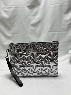 Elunars Gümüş Renkli Clutch Kadın El Çantası