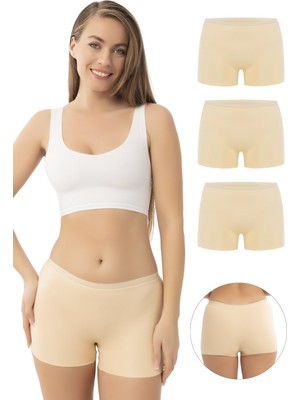 Arma Yıldız Basic Lazer Kesim Dikişsiz Kadın Boxer Külot 3'lü Paket