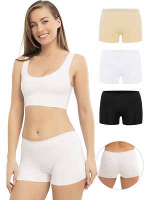 Arma Yıldız Basic Lazer Kesim Dikişsiz Kadın Boxer Külot 3'lü Paket