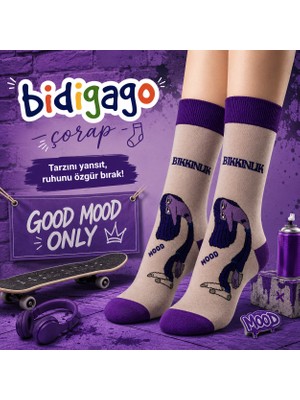 Bidigago Bıkkınlık Mood Desenli Unisex Çorap