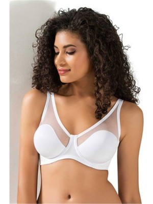 LE JARDIN 9200-c Tül Kaplı Soft Cup Sütyen Beyaz-BEYAZ-85C