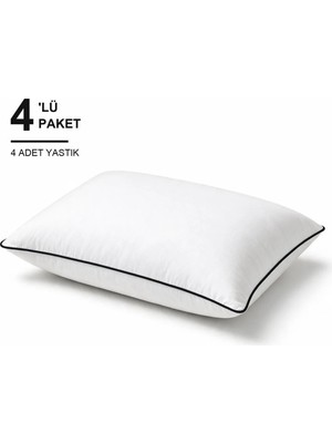 Binna Soft Cloud Support Biyeli Yastık 4'li Paket 50X70 cm 1100 gr Boncuk Silikon Elyaf Dolgulu - Siyah