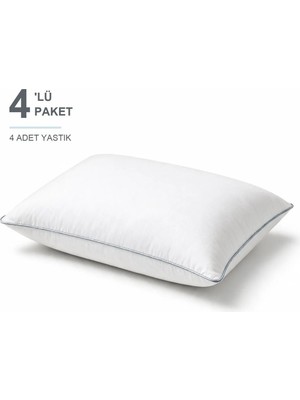 Binna Soft Cloud Support Biyeli Yastık 4'li Paket 50X70 cm 1100 gr Boncuk Silikon Elyaf Dolgulu - Buz Mavisi