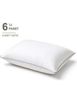 Binna Soft Cloud Support Biyeli Yastık 6'li Paket 50X70 cm 1200 gr Boncuk Silikon Elyaf Dolgulu - Taş