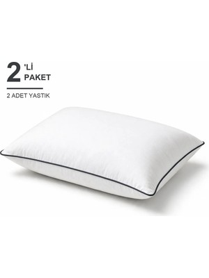 Binna Soft Eco Biyeli Yastık 2'li Paket 50X70 cm 800 gr Boncuk Silikon Elyaf Dolgulu - Antrasit