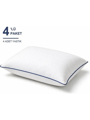 Binna Soft Cloud Support Biyeli Yastık 4'li Paket 50X70 cm 1100 gr Boncuk Silikon Elyaf Dolgulu - Indigo