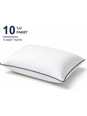 Binna Soft Cloud Support Biyeli Yastık 10'li Paket 50X70 cm 1200 gr Boncuk Silikon Elyaf Dolgulu - Lacivert