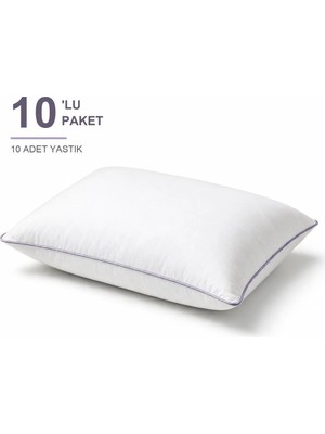 Binna Soft Eco Biyeli Yastık 10'li Paket 50X70 cm 700 gr Boncuk Silikon Elyaf Dolgulu - Lavanta