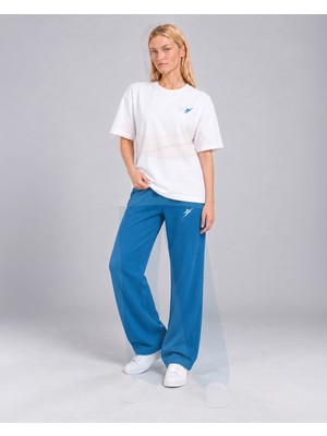 Backlain Mod Style Kadın Iki Iplik 2 Parça Takım Oversize Bisiklet Yaka Tişört ve Rahat Kesim Pantolon