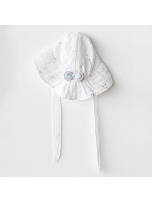 Andywawa AC25580 Magical Butterfly Müslin Bebek Şapka White