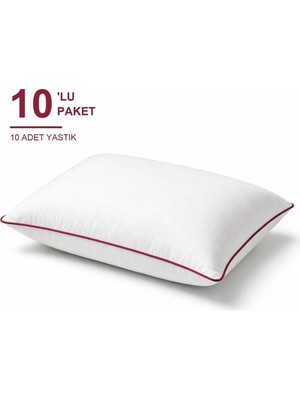 Binna Soft Cloud Support Biyeli Yastık 10'li Paket 50X70 cm 1200 gr Boncuk Silikon Elyaf Dolgulu - Vişne