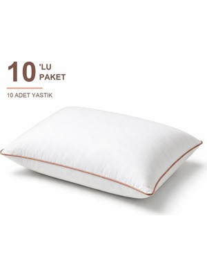 Binna Soft Comfort Touch Biyeli Yastık 10'li Paket 50X70 cm 900 gr Boncuk Silikon Elyaf Dolgulu - Somon