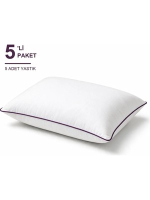 Binna Soft Cloud Support Biyeli Yastık 5'li Paket 50X70 cm 1100 gr Boncuk Silikon Elyaf Dolgulu - Mürdüm