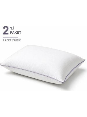 Binna Soft Cloud Support Biyeli Yastık 2'li Paket 50X70 cm 1100 gr Boncuk Silikon Elyaf Dolgulu - Lavanta