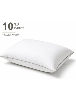 Binna Soft Eco Biyeli Yastık 10'li Paket 50X70 cm 800 gr Boncuk Silikon Elyaf Dolgulu - Taş