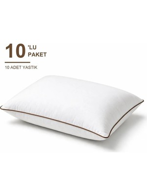 Binna Soft Cloud Support Biyeli Yastık 10'li Paket 50X70 cm 1200 gr Boncuk Silikon Elyaf Dolgulu - Kahverengi