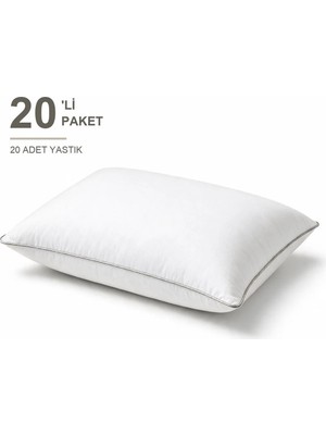 Binna Soft Cloud Support Biyeli Yastık 20'li Paket 50X70 cm 1200 gr Boncuk Silikon Elyaf Dolgulu - Taş