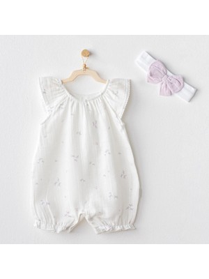 Andywawa AC25573 Magical Butterfly Müslin Bebek Tulum Takım White