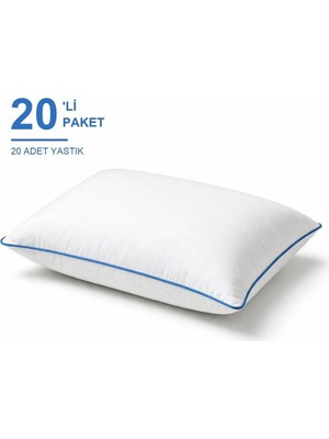 Binna Soft Cloud Support Biyeli Yastık 20'li Paket 50X70 cm 1200 gr Boncuk Silikon Elyaf Dolgulu - Mavi