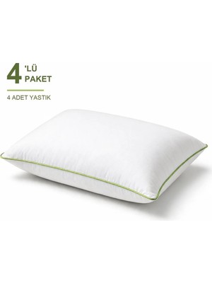 Binna Soft Cloud Support Biyeli Yastık 4'li Paket 50X70 cm 1100 gr Boncuk Silikon Elyaf Dolgulu - Çağla Yeşili