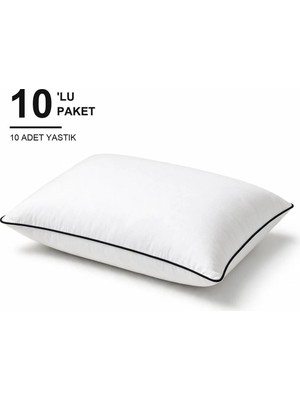 Binna Soft Comfort Touch Biyeli Yastık 10'li Paket 50X70 cm 900 gr Boncuk Silikon Elyaf Dolgulu - Siyah