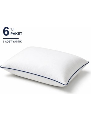Binna Soft Cloud Support Biyeli Yastık 6'li Paket 50X70 cm 1200 gr Boncuk Silikon Elyaf Dolgulu - Lacivert