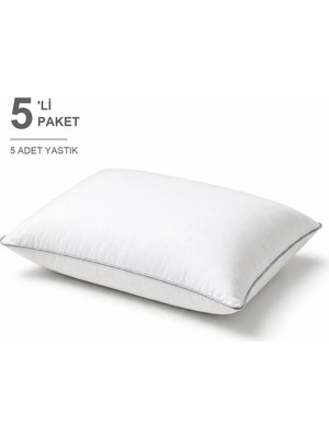 Binna Soft Cloud Support Biyeli Yastık 5'li Paket 50X70 cm 1200 gr Boncuk Silikon Elyaf Dolgulu - Açık Gri
