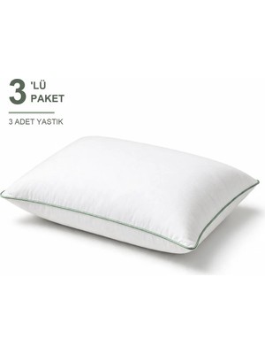 Binna Soft Cloud Support Biyeli Yastık 3'li Paket 50X70 cm 1200 gr Boncuk Silikon Elyaf Dolgulu - Adaçayı