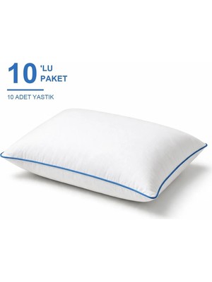 Binna Soft Cloud Support Biyeli Yastık 10'li Paket 50X70 cm 1100 gr Boncuk Silikon Elyaf Dolgulu - Mavi