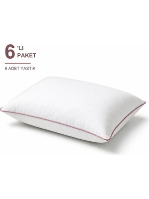 Binna Soft Cloud Support Biyeli Yastık 6'li Paket 50X70 cm 1100 gr Boncuk Silikon Elyaf Dolgulu - Gül Kurusu