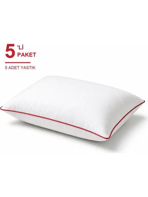 Binna Soft Cloud Support Biyeli Yastık 5'li Paket 50X70 cm 1200 gr Boncuk Silikon Elyaf Dolgulu - Kırmızı