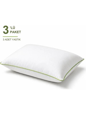 Binna Soft Cloud Support Biyeli Yastık 3'li Paket 50X70 cm 1100 gr Boncuk Silikon Elyaf Dolgulu - Çağla Yeşili