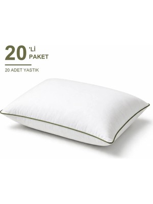 Binna Soft Cloud Support Biyeli Yastık 20'li Paket 50X70 cm 1100 gr Boncuk Silikon Elyaf Dolgulu - Haki