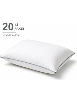 Binna Soft Comfort Touch Biyeli Yastık 20'li Paket 50X70 cm 900 gr Boncuk Silikon Elyaf Dolgulu - Gri