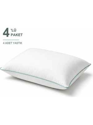 Binna Soft Comfort Touch Biyeli Yastık 4'li Paket 50X70 cm 1000 gr Boncuk Silikon Elyaf Dolgulu - Mint Yeşili