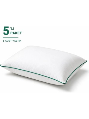 Binna Soft Cloud Support Biyeli Yastık 5'li Paket 50X70 cm 1200 gr Boncuk Silikon Elyaf Dolgulu - Zümrüt Yeşili