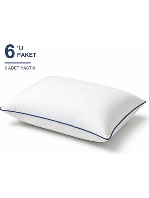 Binna Soft Cloud Support Biyeli Yastık 6'li Paket 50X70 cm 1100 gr Boncuk Silikon Elyaf Dolgulu - Indigo