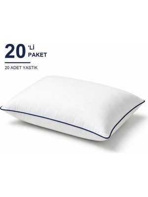 Binna Soft Cloud Support Biyeli Yastık 20'li Paket 50X70 cm 1100 gr Boncuk Silikon Elyaf Dolgulu - Lacivert