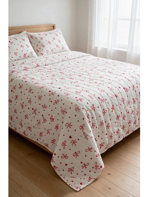 Binna Soft Kapitone Çok Amaçlı Çift Kişilik Yatak Örtüsü ve 2 Yastık Kılıfı Seti 200X220 cm