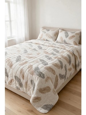 Binna Soft Kapitone Çok Amaçlı Çift Kişilik Yatak Örtüsü ve 2 Yastık Kılıfı Seti 200X220 cm