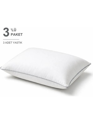 Binna Soft Cloud Support Biyeli Yastık 3'li Paket 50X70 cm 1200 gr Boncuk Silikon Elyaf Dolgulu - Gümüş