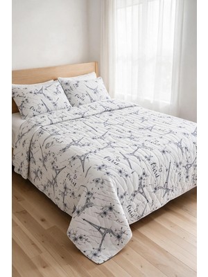 Binna Soft Kapitone Çok Amaçlı Çift Kişilik Yatak Örtüsü ve 2 Yastık Kılıfı Seti 200X220 cm