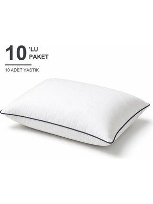 Binna Soft Comfort Touch Biyeli Yastık 10'li Paket 50X70 cm 1000 gr Boncuk Silikon Elyaf Dolgulu - Antrasit