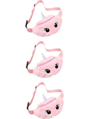 Mucize Peluş Unicorn Tasarımlı Çocuk Bel ve Göğüs Çantası / Sevimli Figürlü Çapraz Çanta