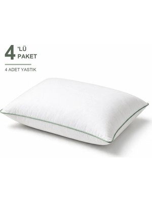 Binna Soft Cloud Support Biyeli Yastık 4'li Paket 50X70 cm 1200 gr Boncuk Silikon Elyaf Dolgulu - Adaçayı
