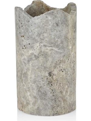 Setabianca Evza Dekor Mermer Gri Traverten Şaraplık 11 * 11 * 21 cm